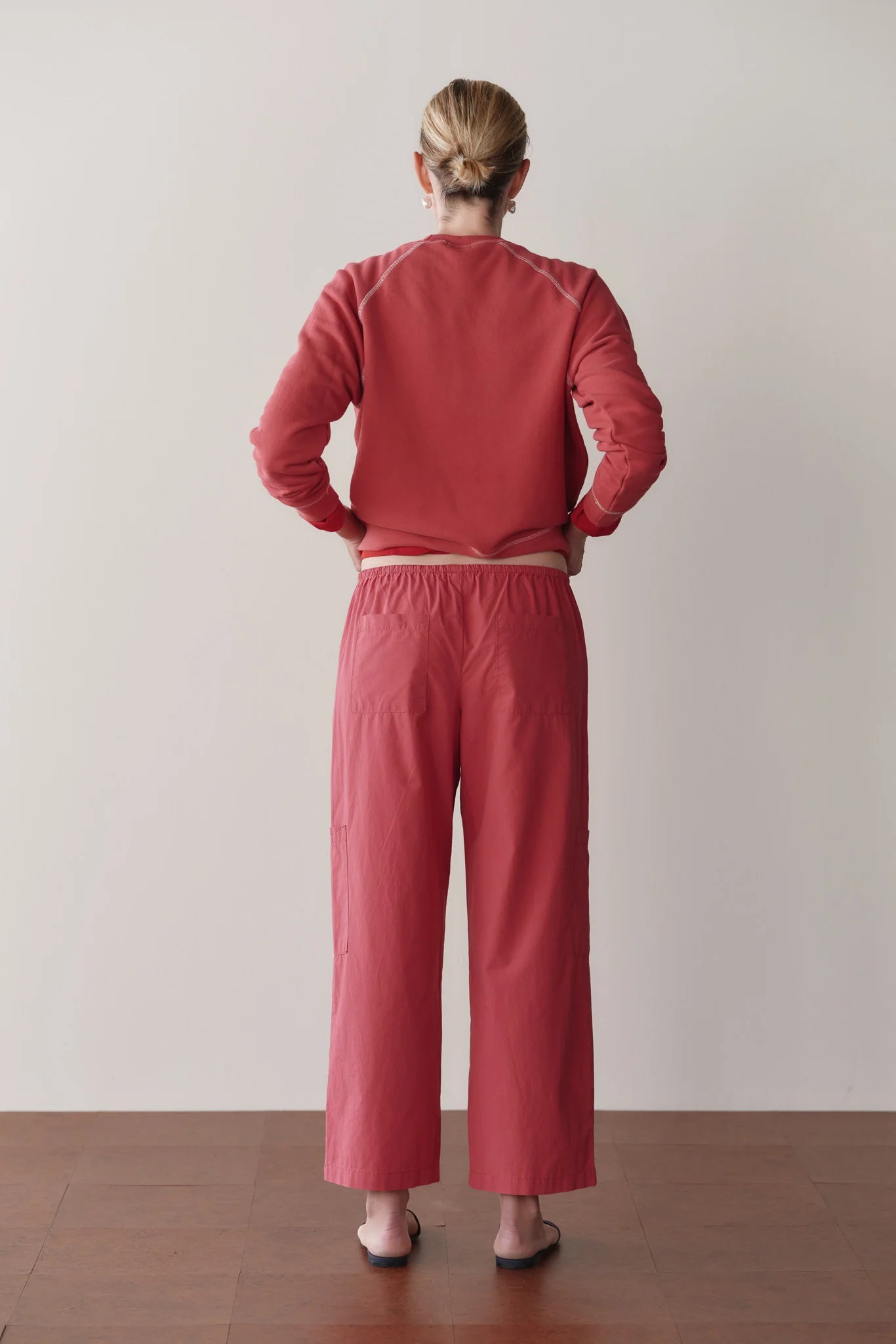 The Pop Drawstring Cargo Pant in Raspberry