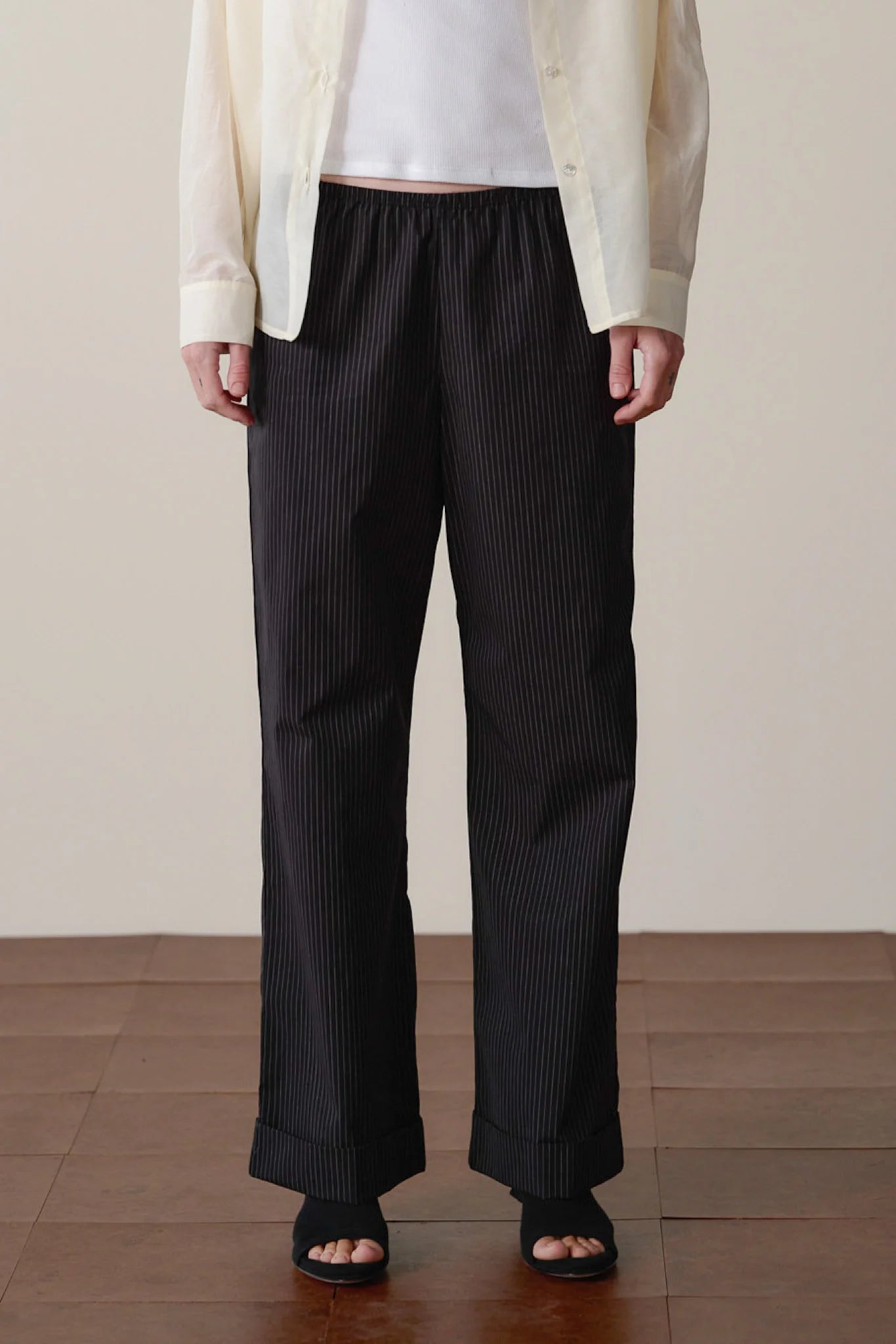 The Pop Pinstripe Simple Pant in Jet