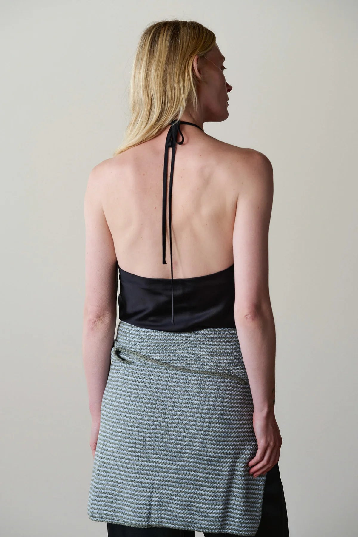 The Silk Halter Top in Jet